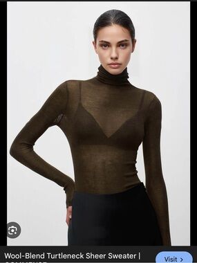 Commense Sheer Wool-Blend Turtleneck Sweater